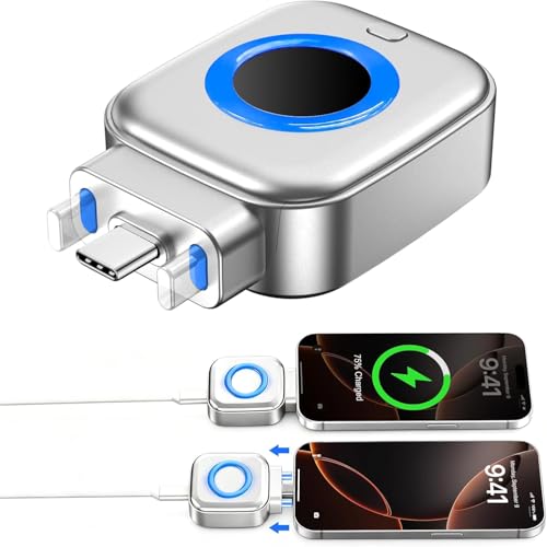 Image of 2-in-1 USB-C Magnetic Wireless Charger Adapter for iPhone 15 /16 Series, 20W Fast Charging Converter, Type-C Plug-in Magnetic Charging Receiver, Compact Portable Charging Accessory
