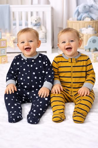 Image of TuddyBuddy 100% Cotton Multi Color Zipper Romper Sleepsuit /Romper /Jumpsuit for Baby Boy & Baby Girl