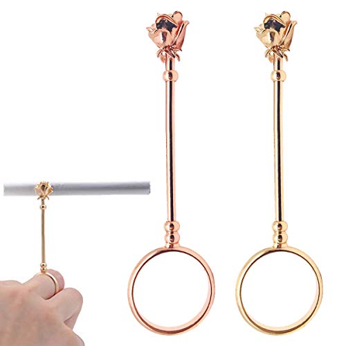 Uspacific 2 Pcs Cigarette Holder - Blunt Holder Ring for Smoking - Rose Gold Cigarette Holder Ring for Women and Men