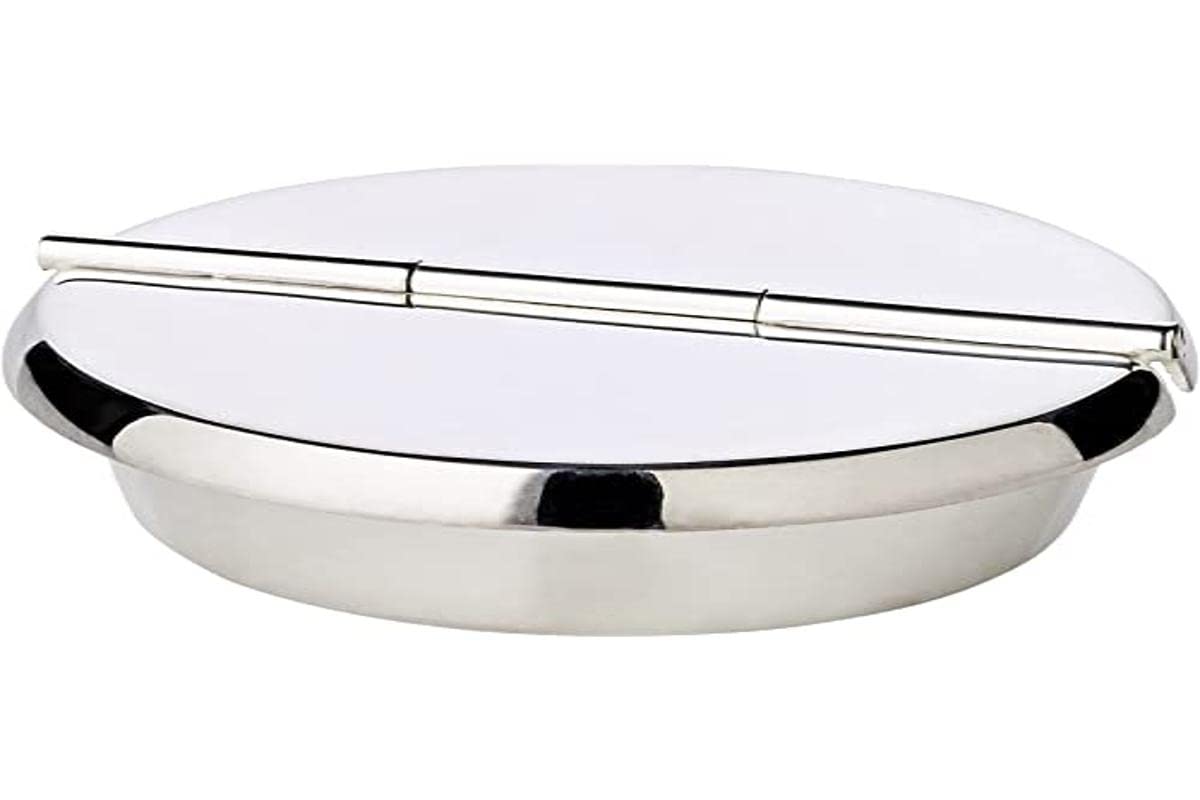 EDZARD Cenicero plegable Ashburn, plateado, ø 10 cm