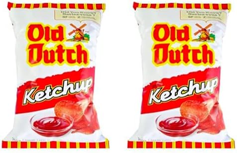 AZPantry Box Canadian Old Dutch Ketchup Chips - 2x - 255g Size Bag - Comes in a Crush proof box Imported from Canada Family Size Chips Bundle Pack Amazing Canadian Snacks