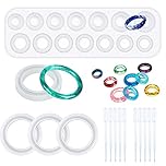 Woohome 15 Pcs Silicone Resin Mold, Ring Mold Casting Resin Bracelet Silicone Jewelry Molds for Resin Jewelry Craft, DIY Making of Ring Bracelet
