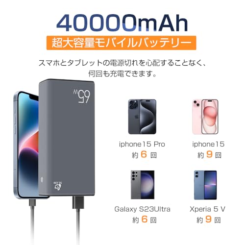 明誠ショップ モバイルバッテリー 40000mAh PD65W対応
