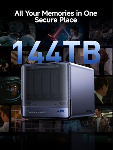 Image of MINISFORUM Desktop NAS N5 Network Attached Storage 5 Bay, AMD Ryzen 7 255 Processor(8C /16T),128GB SSD, DDR5 RAM, 1 * 10Gbe,1 * 5Gbe, 2*USB4(8K), 8K HDMI, OCuLink Port, 1xM.2 Slot, 2xU.2 /M.2 Slots