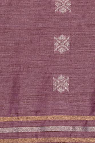 Image of Pothys Women's Lavender Linen Cotton Saree With Blouse Piece (A2964 Lavender)