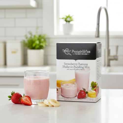 Image of ProteinWise - Strawberry Banana Meal Replacement Shake or Pudding Mix - 7 /Box