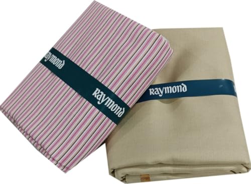 Image of Raymond Premium Unstitched Formal Shirt Fabric, Cotton Blend Stripes, 150 x 150 cm, Regular Fit, Professional Wear Collection