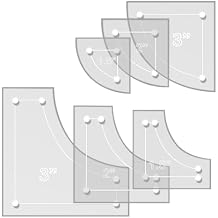 Drunkards Path Quilting Acrylic Template Set, 3", 2", 1.5" with 1/4" Seam Allowance - 6 Piece Set