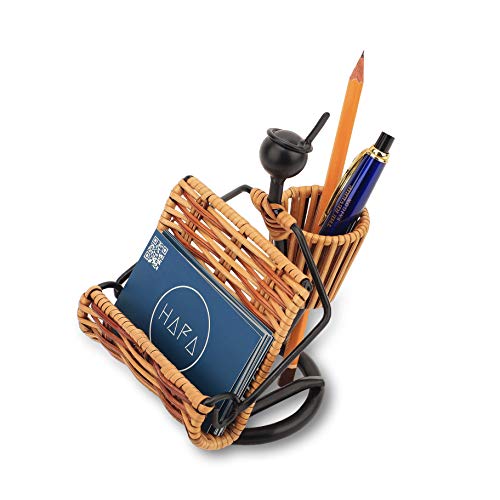 Sturdy Rattan Business Card Holder