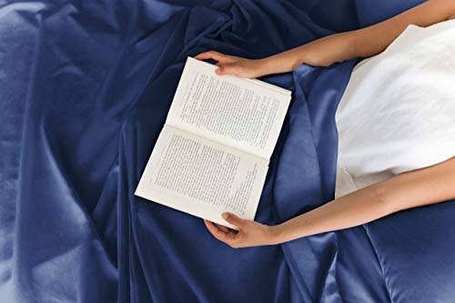 Rico Bedding| 100% Pure Egyptian Cotton 4 Pcs Bedsheet Set Characterized With Solid Colors 1 Flat Sheet, 1 Fitted Sheet 15" Deep Pocket, 2 Standard Sized Pillowcases| Queen/Navy Blue #TOP4