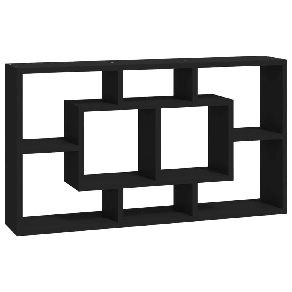 Estantería de pared (8 compartimentos, 85 x 18 x 85 cm, madera derivada de la madera, estante flotante, moderno, con soporte invisible, para libros, decoración, cocina, baño, etc