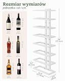 FAVOOSTY Wiszący Regał na Wino, Metalowy 8-Poziomowy do Piwnicy,wina, do jadalni, sypialni, piwnicy wino,biały
