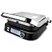 Produktbild KLAMER Kontaktgrill, 7 Automatikprogramme, abnehmbare Platten, Antihaftbeschichtung, 2100W starker Plattengriller mit Cool-Touch-Griff, Schwarz & Edelstahl