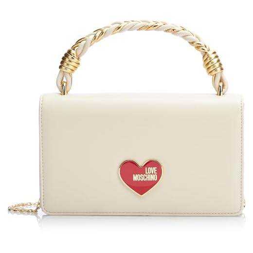 Love Moschino Borsa a mano Donna, Bianco, Taglia unica