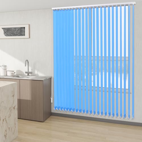 Persianas verticales para frenar el sol: cortinas correderas opacas azules de 180x200 cm 6