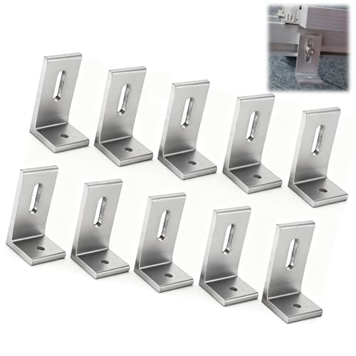 L Foot Solar Mount, Aluminum Alloy Photovoltaic Panel Mounting Bracket, Photovoltaic Mount for Roof PV System Waterproof & Weather Proof,Strong Load (10PCS)