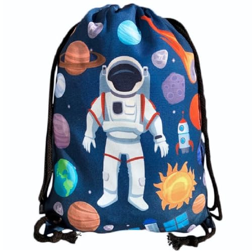 Ya en mundofriki.es: HECKBO bolso de gimnasia para niños con motivos espaciales de astronauta unisex - Jardín de infancia, guardería, viajes, deportes - adecuado como bolsa de gimnasia, mochila, bolsa de juego (negro)