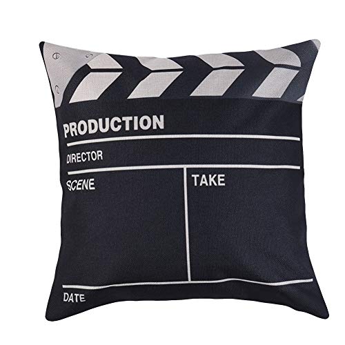 Lsgepavilion Mode Cinema Motif lettres Couvre-lit Taie d'oreiller Housse de coussin Canapé Décor, Couleur 1#, A Cover