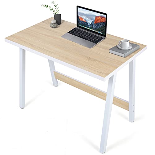 LEZIOA 39 Inch Modern Simple Home Office Computer Desk for Small Spaces, Teen Student Study Writing Desk Small Space Desk for Home Office Bedroom Living Room