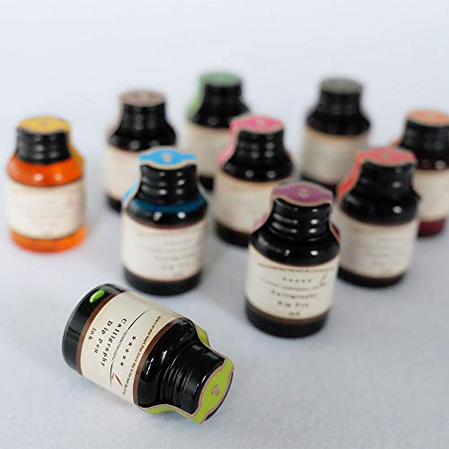 Gc Quill LL-710 Gc Calligraphy Pen Ink, 10 Colors Fountain Dip Pen Ink Set Non-Carbon Drawing Writing Art Craft Calligraphy Inks Bottles thumb #4