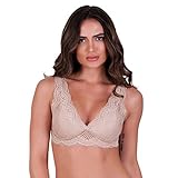 Sutiã com Bojo de Renda Alça Larga Debora (BR, Alfa, GG, Regular, BEGE)