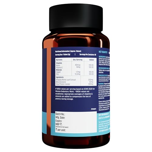 Image of hk vitals DHT Blocker with Biotin (60 Tablets) | Stinging Nettle and Soya Protein | Helps Reduce Hair Fall, Stimulates Hair Growth