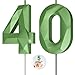 Number Birthday Candles(40 Candle Green) 3D Diamond Shape Number Happy Birthday Cake Candles for Birthday Party Wedding Decoration Reunions Theme Party