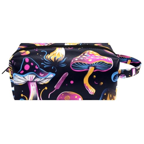 Borsa cosmetica da con funghi e teschi borsa da toeletta portatile da appendere astuccio per matite per bambini Multicolore 08 8.2x3.1x3.5 cm donna pelle