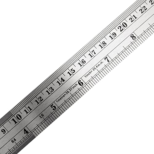 ZEONHAK 20 Pack 30cm Stainless Steel Ruler with Conversion Table - Image 3