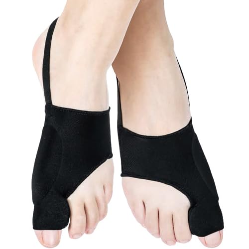 1 Par Corrector Hallux Valgus Corrector de Juanetes Protector Enderezador para el Dedo del pie Diurno para Alivio del Dolor de Hallux Valgus, Unisex (Negro)