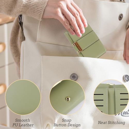 Andiker Women’s Wallets, Large Capacity Trifold Wallet with Zipper Coin Pocket Card Holder for Women Travel Daily Use (Black)4