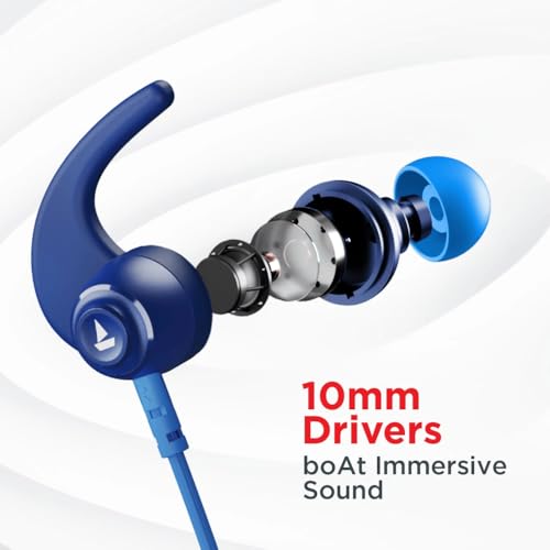 Image of boAt Rockerz 260 Wireless Neckband Earphones with 25 Hours Playtime, Beast Mode, ENx Tech for Clear Calls, ASAP Charge, 10mm Drivers, IPX5 Resistance & Bluetooth v5.2 (Cool Blue)