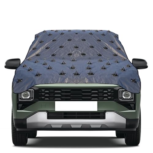 Image of Waterproof Spike Car Cover for Kia Sonet Completely Protect Car from Dogs & Monkeys Also Compatible with All Hatchback,Sedan and SUV Cars (13.4 Feet) Full Roof Universal Size