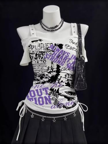 Image of Kawaii Cutecore Harajuku Vintage Y2k 2000s Tops Summer Goth Emo Alt Short Sleeve Graphic Tee