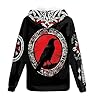 GLUDEAR Unisex Realistic 3D Digital Print Full Zip Hoodie Jackets Hooded Sweatshirt, Viking Black Raven Compass Totem, 3XL #1