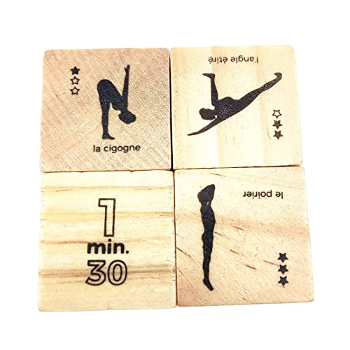 Oshhni 4 tragbare Yoga-Würfel mit verschiedenen Posen, lustige Übungswürfel, 6-seitige Würfel für Trainingsgeräte, Gruppenkurse, Familie, Yoga, Anfänger, Stil a