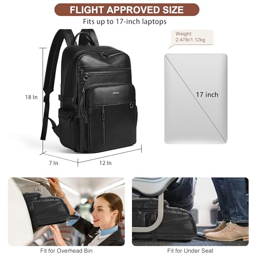 Mochila para portátil de polipiel negra para mujer 17 pulgadas miniatura 6