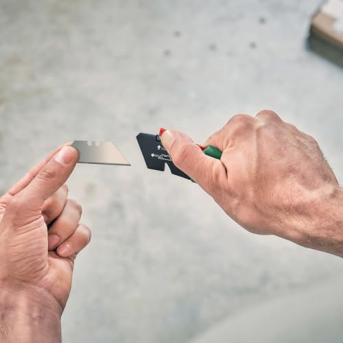 Bosch Klappmesser-Set Premium (kompaktes Klappmesser; Edelstahlkopf; einhändiges Aufklappen; schneller Klingenwechsel; Gürtelclip; 13… – Ansicht 4