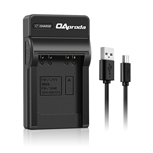 OAproda NB-6L Ultra-Thin USB Battery Charger for Canon NB-6LH, PowerShot SX530 HS, SX540 HS, SX500 is, SX600 HS, SX610 HS, SX510 HS, SX700 HS, SX710 HS, SX280 HS, D30, S90 ELPH 500 HS Camera