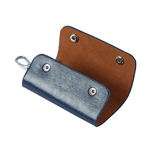 Image of Leather Key Pouch Keychain for Men & Women - Key Holder Wallet with Key Ring | Compact Key Organizer Case for Car Keys, House Keys & Coins | Small Leather Key Wallet Pouch