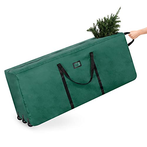 Best Choice Products 600D Polyester Rolling Duffle Storage Bag for Up To 9ft Christmas Tree w/Wheels, Handle - Green