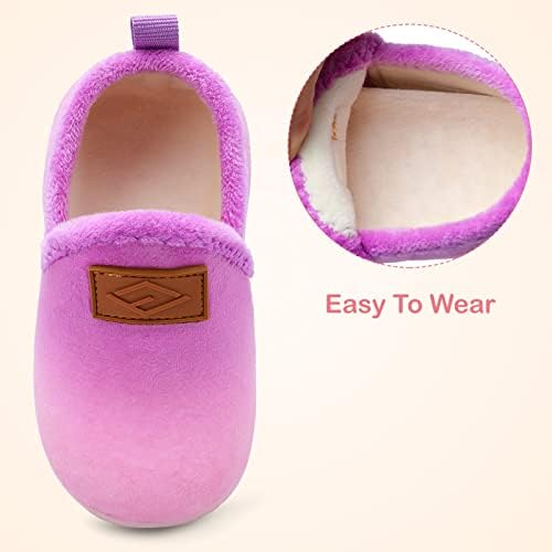 Lefflow House Slippers for Toddlers Girls Slip On Walking Shoes Hard Bottom Lightweight Outdoor Shoes Anti Slip Purple Size 5.5-6 | Image 1