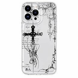 SUMALAY for iPhone, Gothic Cross Clear Case (Black, iPhone 17 Pro Max)