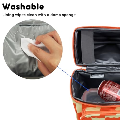 Image of J World Corey Kids Lunch Bag. Insulated Lunch-Box for Boys Girls, Wiggle Coral