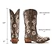 IUV Cowboy Boots For Women Mid Calf Cowgirl Boots Embroidered Pull-On Tabs Snip Toe Boot