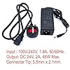 JZK 24V 2A Power supply AC 100-240V 1.8A to DC 24V 48W AC DC power adapter converter transformer, 5.5mm x 2.1mm jack for LED strip light, LCD monitor, router, CCTV security camera #1