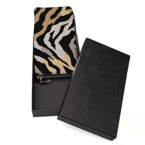 Zebra Leopard Print PU Leather Clutch Long Bifold Wallet, Coin Purse Credit Pass Case, Durable Card-Holder Money Storage for Women Men3