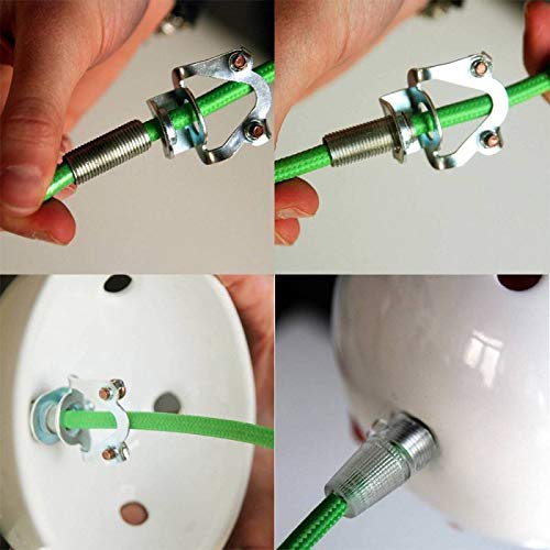 creative cables Kit rosone per lampadario da soffitto (ceramica bianca, Ø 130 mm, 7 fori) – Fissaggio per lampadari e sospensioni multiple – Design artigianale e made in Italy
