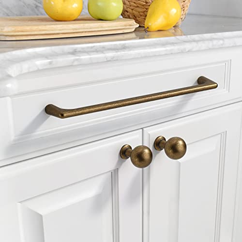 Image of Asidrama 10 Pack 7.5 Inch(192mm) Antique Brass Cabinet Pulls Cabinet Handles Cupboard Handles Kitchen Cabinet Hardware for Cupboard Drawer Pulls