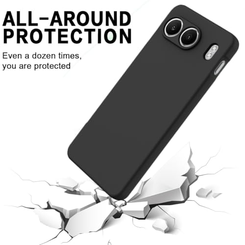 Image of DIZORO Microfiber Candy Compatible for Oneplus Nord 4 5G Smooth Touch Cushion Liquid Soft Silicone Gel Rubber Phone Cases Non-Slip Full Body Protective Shockproof Back Cover - Black